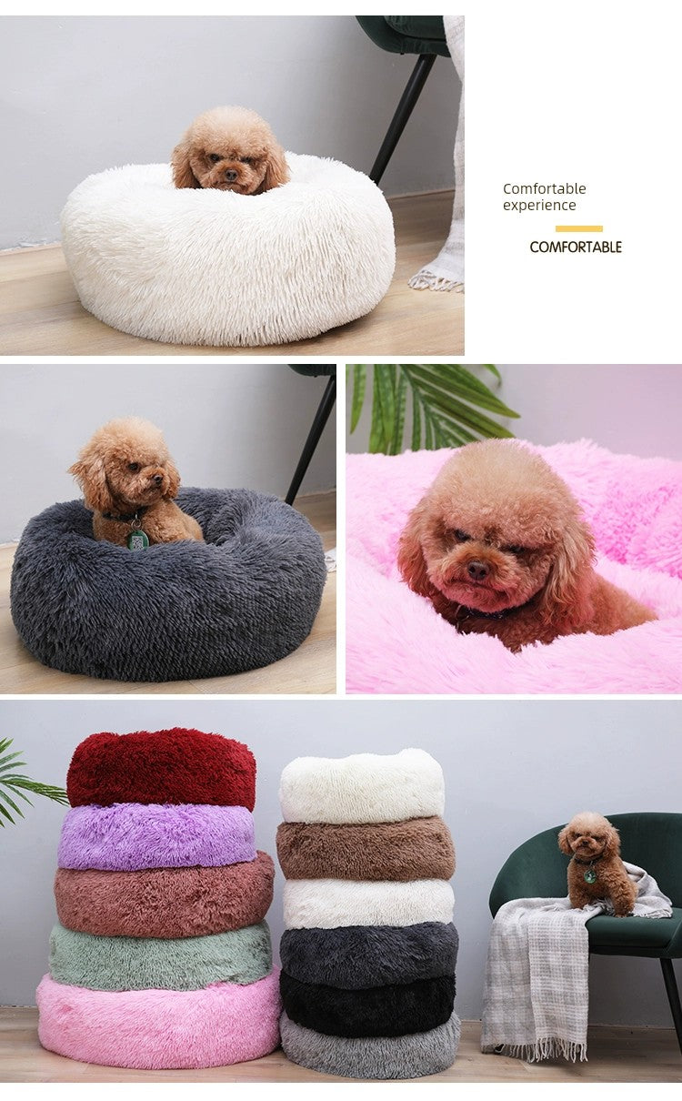 Heighten and Thicken Plush Pet Bed 2024 Fall and Winter Heattech Car Teddy Doghouse Super Large Net Red Cat Nest Cat Pad