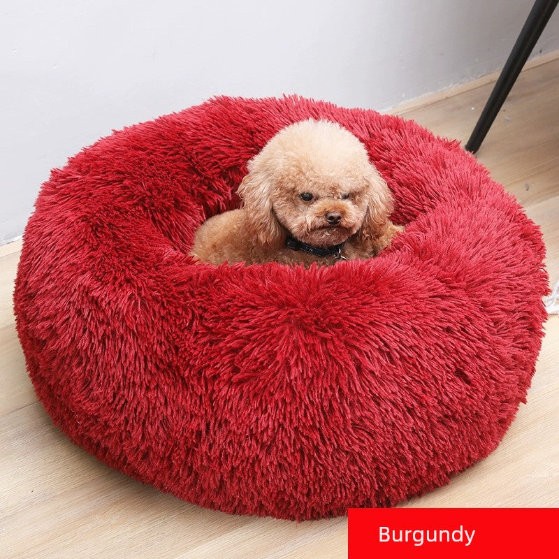 Heighten and Thicken Plush Pet Bed 2024 Fall and Winter Heattech Car Teddy Doghouse Super Large Net Red Cat Nest Cat Pad