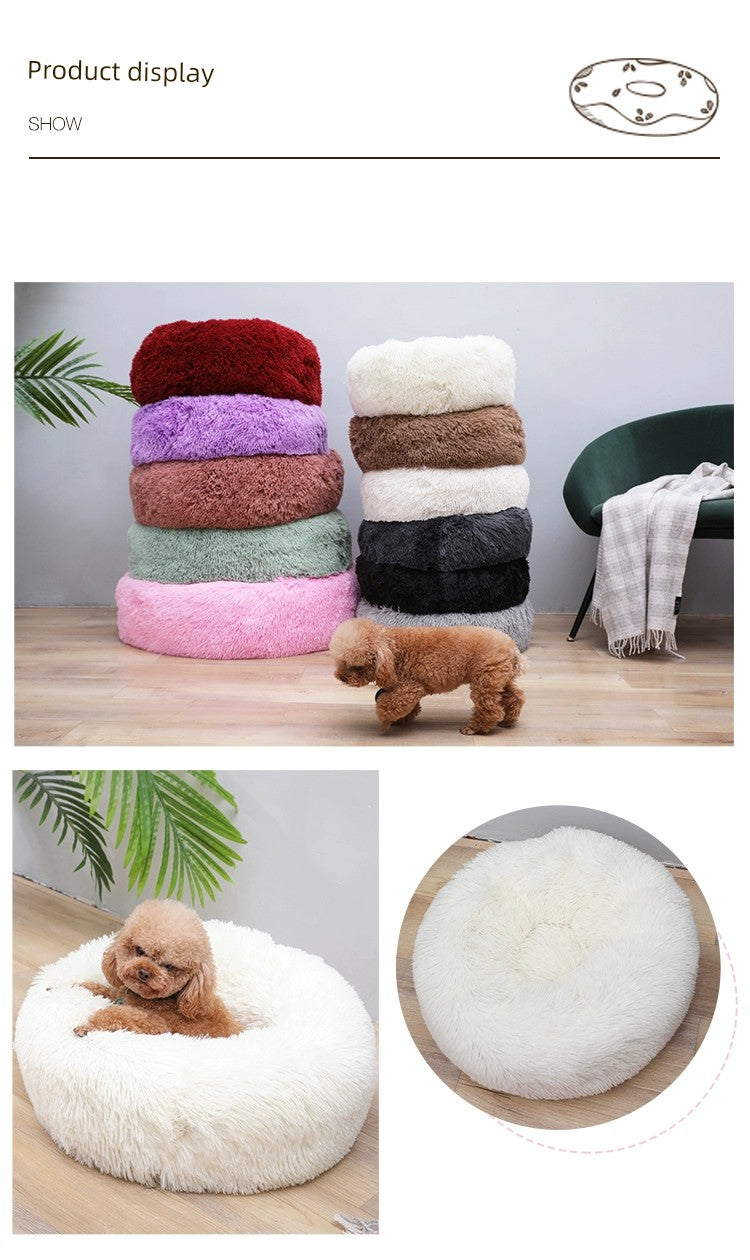 Heighten and Thicken Plush Pet Bed 2024 Fall and Winter Heattech Car Teddy Doghouse Super Large Net Red Cat Nest Cat Pad