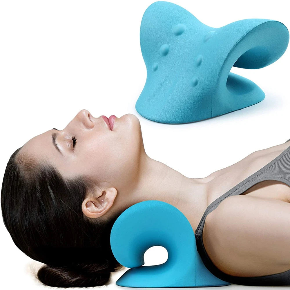 Neck Shoulder Stretcher Relaxer Cervical Chiropractic Traction Device Massage Pillow for Cervical Spine Alignment Massage Tools