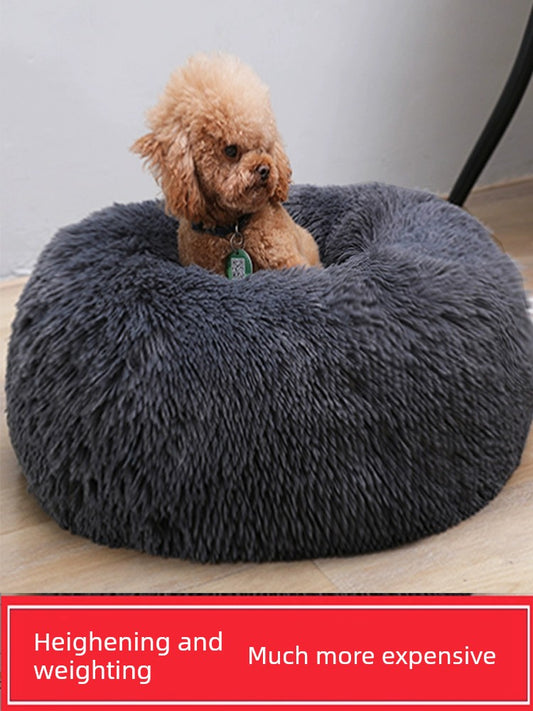 Heighten and Thicken Plush Pet Bed 2024 Fall and Winter Heattech Car Teddy Doghouse Super Large Net Red Cat Nest Cat Pad